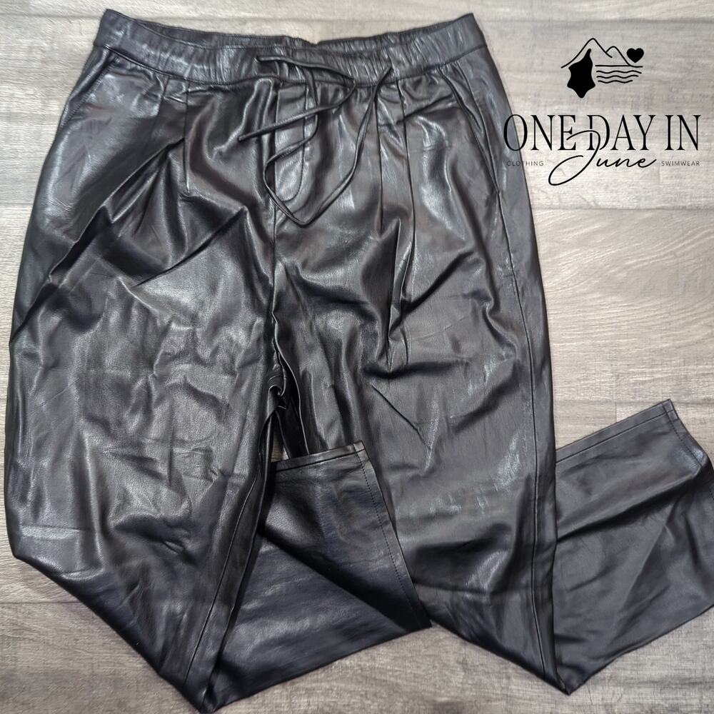 Industry Faux Leather Drawstring Pants Size L